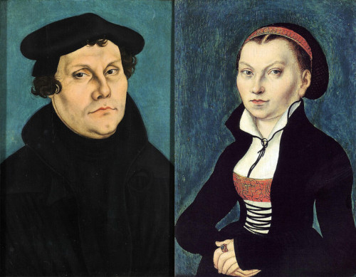 Лукас Кранах Старший. Портрет Мартина Лютера, 1528 / Катарина фон Бора, 1530 / wikimedia.org